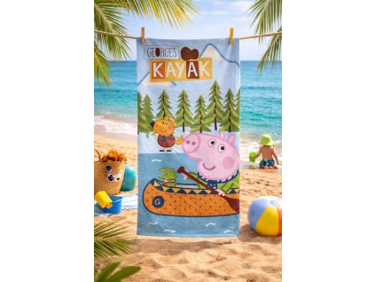 Dětská bavlněná osuška PEPPA PIG kajak 70x140cm