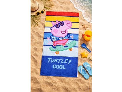Dětská bavlněná osuška PEPPA PIG skate 70x140cm