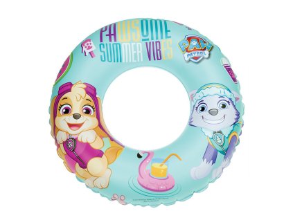 GIM87045110 Nafukovací kruh TLAPKOVÁ PATROLA Skye a Everest světle modrý 51 cm