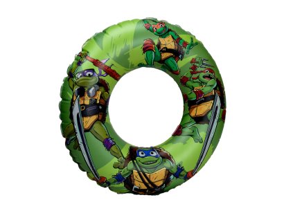 GIM87009110 Nafukovací kruh ŽELVY NINJA zelený 51 cm