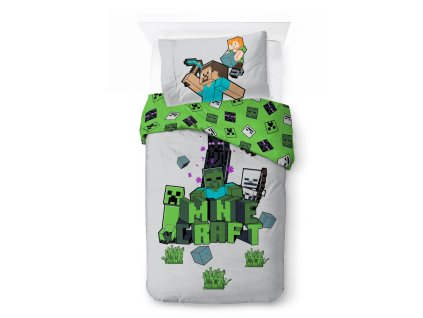 BRM023147 Dětské bavlněné povlečení MINECRAFT 140×200cm, 70×90 cm