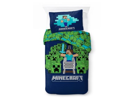 BRM023185 Dětské bavlněné povlečení MINECRAFT Game Over 140×200cm, 70×90 cm