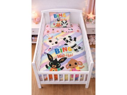 Dětské bavlněné povlečení ZAJÍČEK BING duhové  100×135cm, 40×60 cm