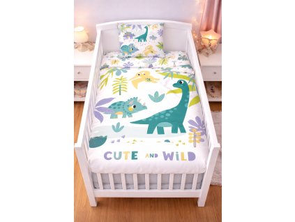 Dětské bavlněné povlečení DINOSAUŘI 100×135cm, 40×60 cm