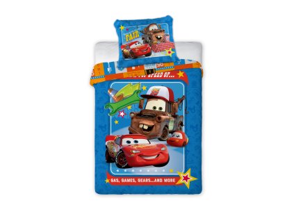 FRR301286 Dětské bavlněné povlečení CARS s burákem 100×135cm, 40×60 cm