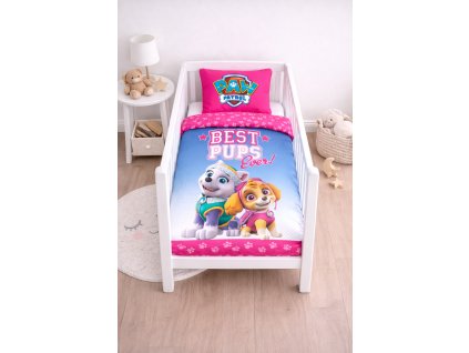 Dětské bavlněné povlečení TLAPKOVÁ PATROLA Skye a Everest 100×135cm, 40×60 cm