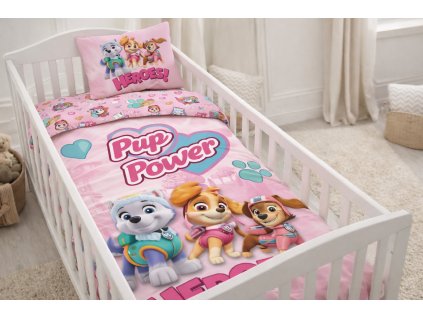 Dětské bavlněné povlečení TLAPKOVÁ PATROLA hrdinky 100×135cm, 40×60 cm