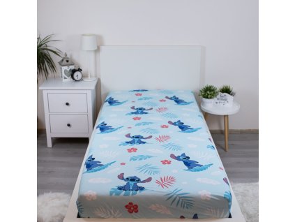 JFK039564 Dětské prostěradlo LILO A STITCH 90x200 cm modré