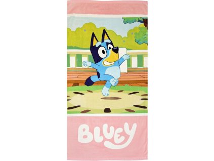 BRM022935 Dětská bavlněná osuška BLUEY růžová 70x140cm
