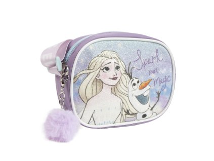 Dívčí kabelka FROZEN Elsa a Olaf glitter fialová 14,5x10,5x4 cm