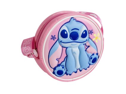 CEP2100005675 Dívčí 3D kabelka LILO A STITCH Aloha kulatá růžov