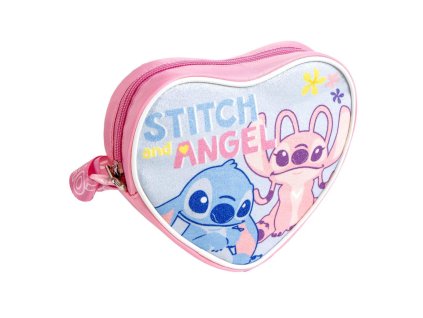 CEP2100005667 Dívčí kabelka LILO A STITCH a Angel srdce třpytivá růžová