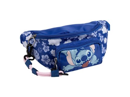 CEP2100005685 Dívčí ledvinka LILO A STITCH s květinami modrá 25 cm