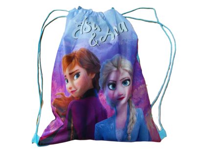 Pytlík na obuv FROZEN Elsa a Anna modrý 40x35 cm