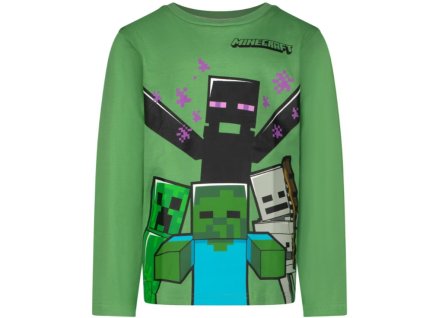 85FKC54790B8 Chlapecké tričko MINECRAFT dlouhý rukáv zelené vel. 128