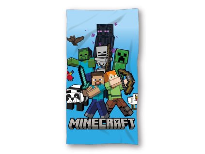 FML339663 Dětská bavlněná osuška MINECRAFT Epic Battle modrá 70x140cm