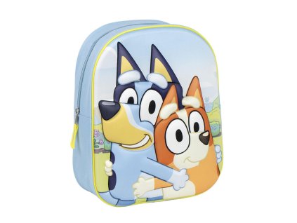 CEP2100004870 Dětský 3D batoh BLUEY a Bingo světle modrý 31 cm