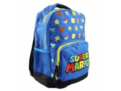 FKC54955 Dětský batoh SUPER MARIO 2 kapsy modrý 35 cm