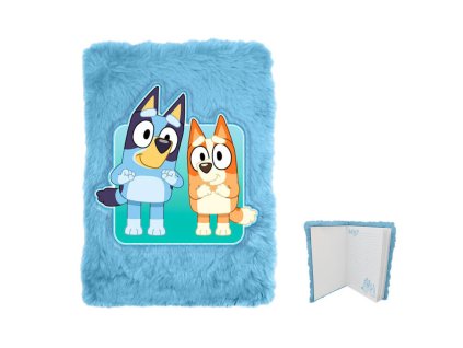 EWA00009BY Plyšový zápisník BLUEY modrý A5