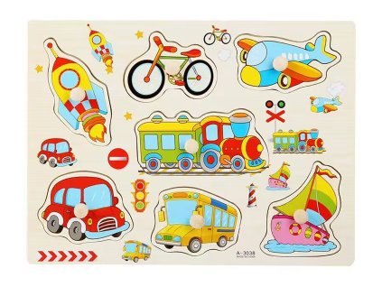 Vkládačka dřevěná dopravní prostředky 30cm