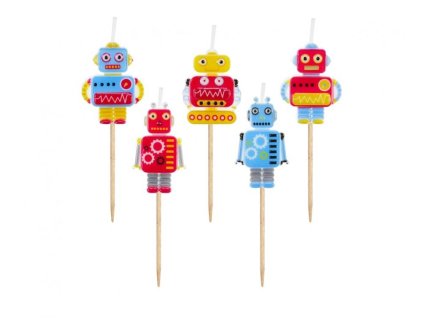 MLG159486 Dortové svíčky ROBOTI 5 kusů