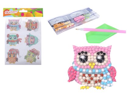 Kreativní set diamond nálepky Sovy