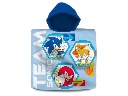 EWA00021SN Dětské pončo SONIC Team modré 60x120 cm