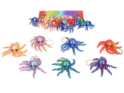 Klíčenka 3D CHOBOTNICE metalická assort