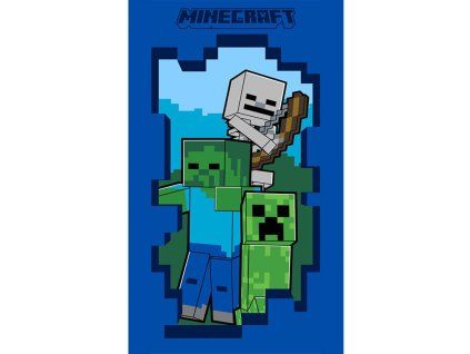 CBX231512MC Dětský ručník na ruce a obličej MINECRAFT Beware modrý 30x50 cm