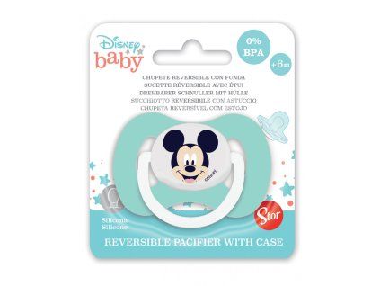 STF13015 Oboustranný dudlík MICKEY s krytem mentolový