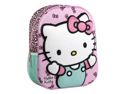 CEP2100005877 3D dětský batoh HELLO KITTY mašličky 1 kapsa růžový 31 cm
