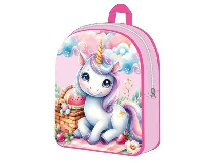 FML363095 Dětský batoh UNICORN - JEDNOROŽEC Clouds 1 kapsa růžový 30 cm