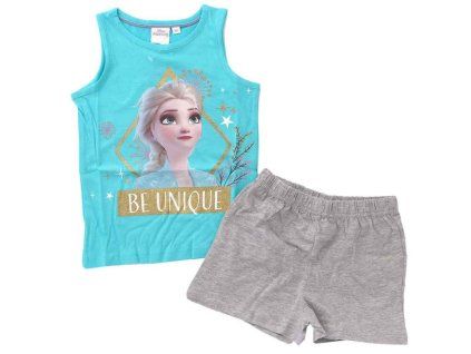 Dívčí pyžamo FROZEN Be unique tílkové modro-šedé