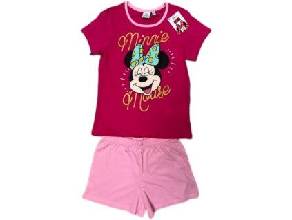 Dívčí pyžamo MINNIE krátké sytě růžové
