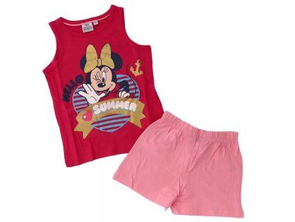 Dívčí pyžamo MINNIE Hello summer krátké růžové