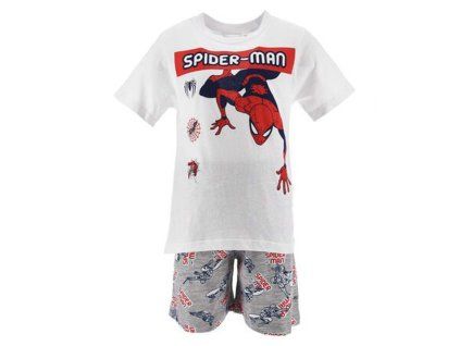 Chlapecké pyžamo SPIDERMAN Climb krátké bílo-šedé