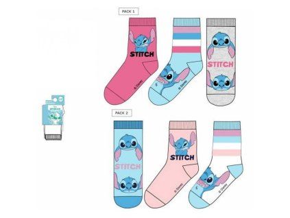 Dívčí ponožky klasické LILO A STITCH 3pack