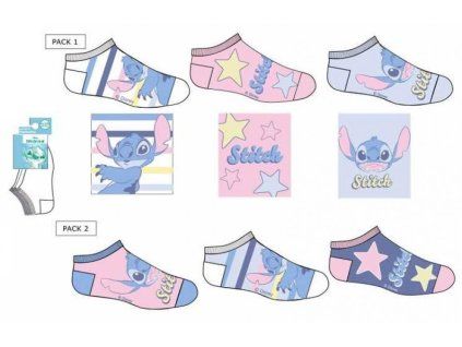 Dívčí ponožky kotníkové LILO A STITCH 3pack