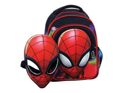 GIM33713054 Dětský batoh SPIDERMAN  s maskou černý 31 cm