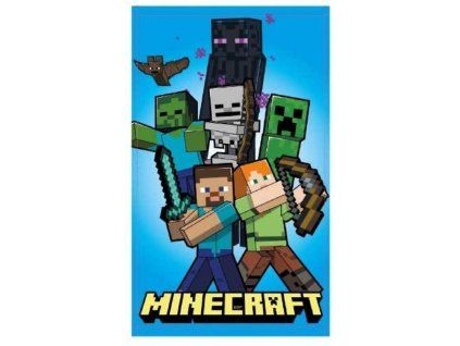 Dětský ručník na ruce a obličej MINECRAFT 30x50 cm modrý