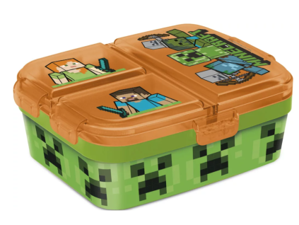 Dětský svačinový box XL MINECRAFT 4 přihrádky