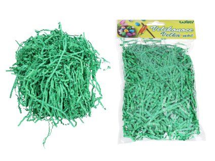 Tráva dekorační papírová, zelená 30g