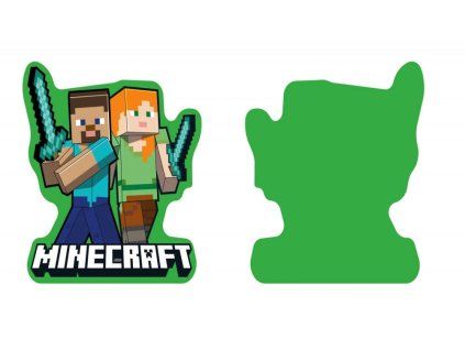 Dětský polštářek 3D MINECRAFT Steve a Alex zelený