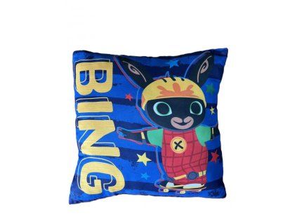 Dětský polštářek ZAJÍČEK BING skateboard 40x40 modrý
