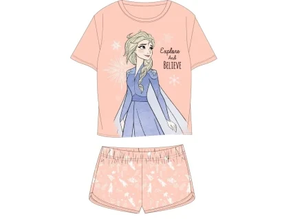 Dívčí pyžamo FROZEN ELSA krátké broskvové