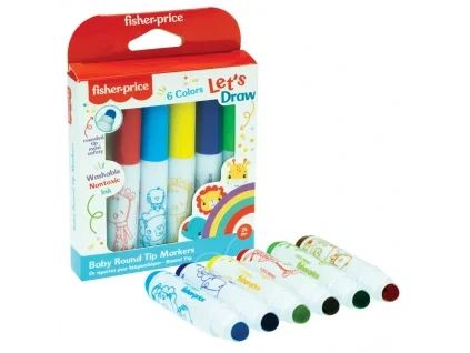 Smývatelné fixy pro nejmenší FISHER PRICE 6 kusů