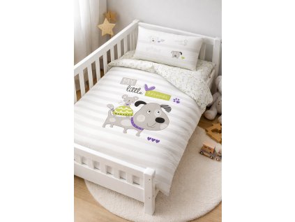 Povlečení bavlna MY LITTLE FRIENDS pejsek fialová