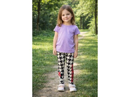 Dívčí legíny MINNIE černobílé