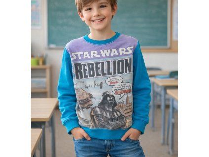 Chlapecká mikina STAR WARS přes hlavu modrá