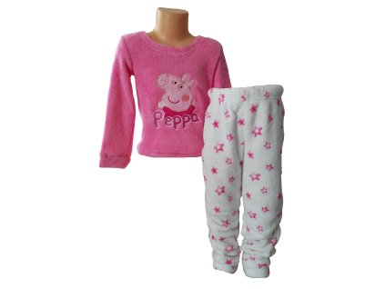 Pyžamo PEPPA PIG chlupaté coral fleece dívčí (Barva Růžovobílá, Velikost 92/98)